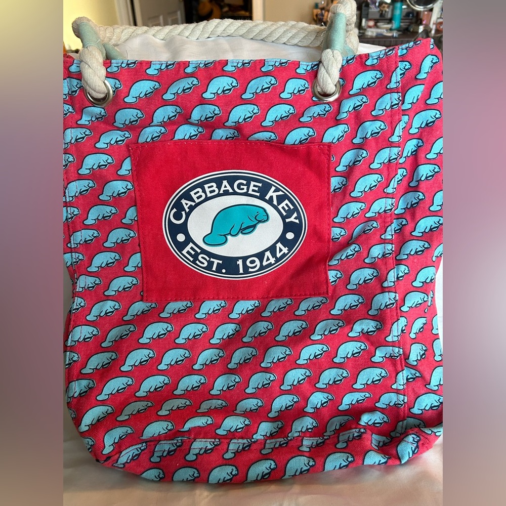 Adorable beach bag from Cabbage Key Fla. Cute manatee design